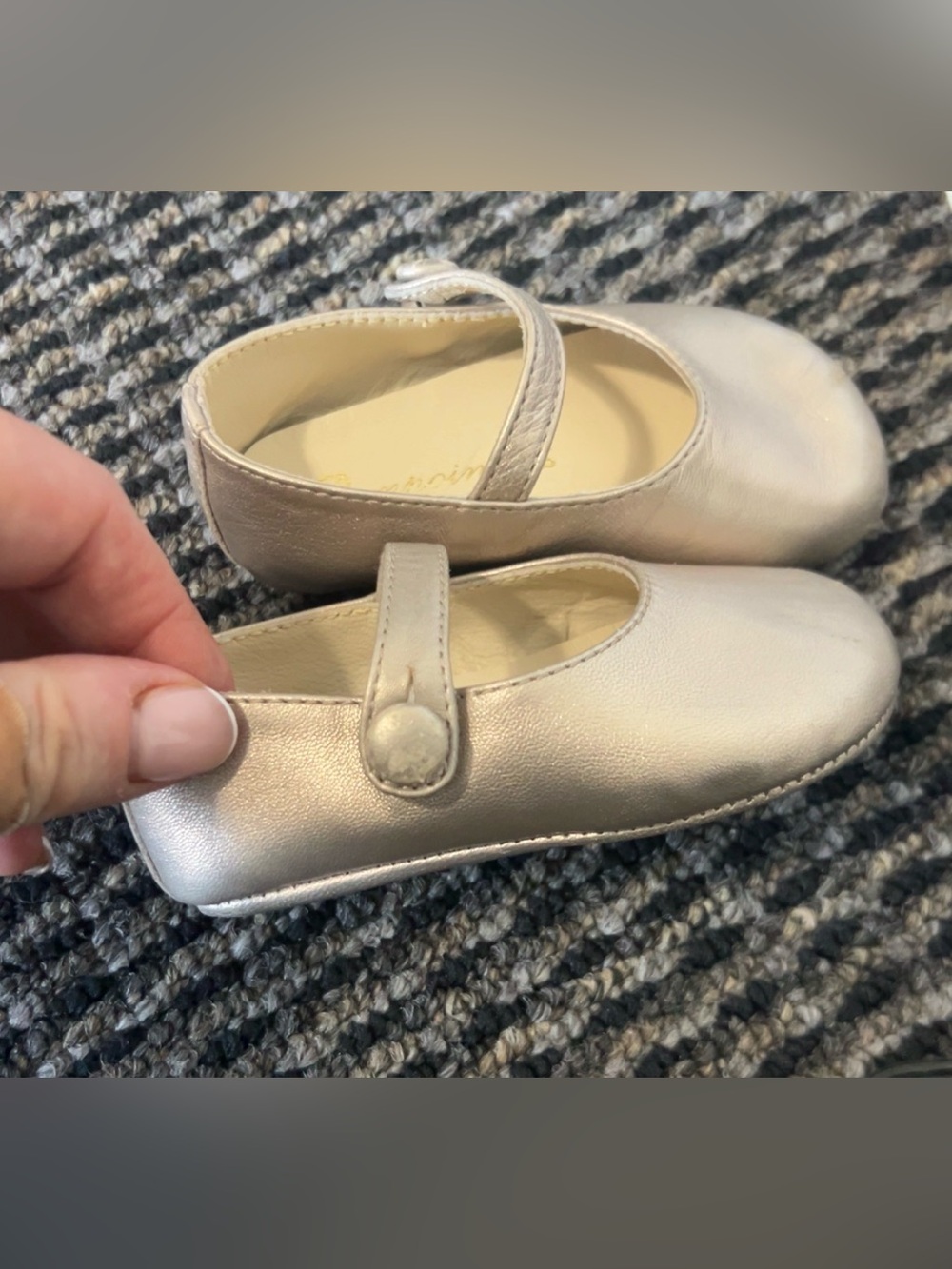 Bonpoint Girls Metallic Mary Jane Shoes